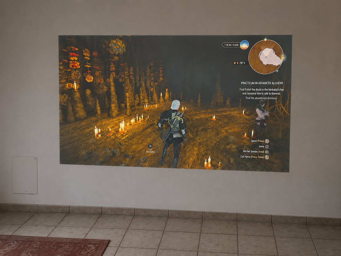 Gamen op de beamer in Dimora Morrella